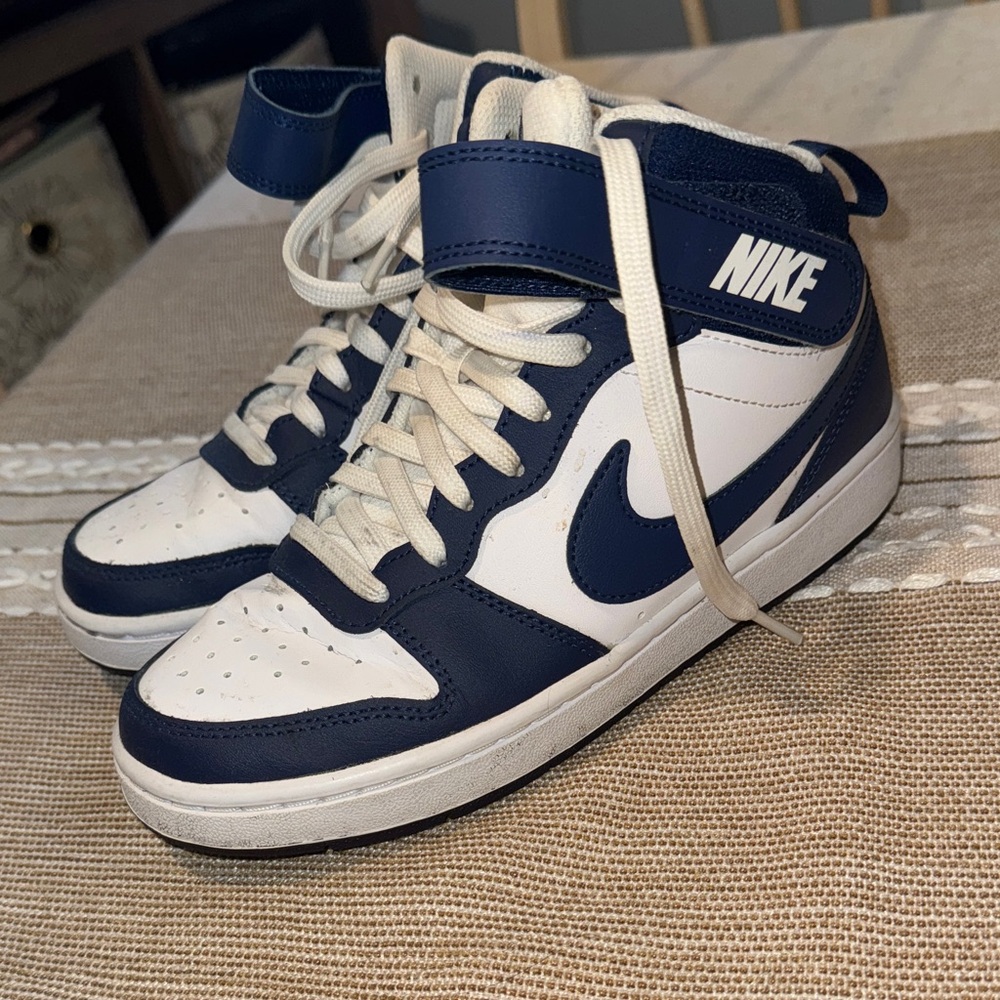 Nike Navy and White High-Top Sneakers